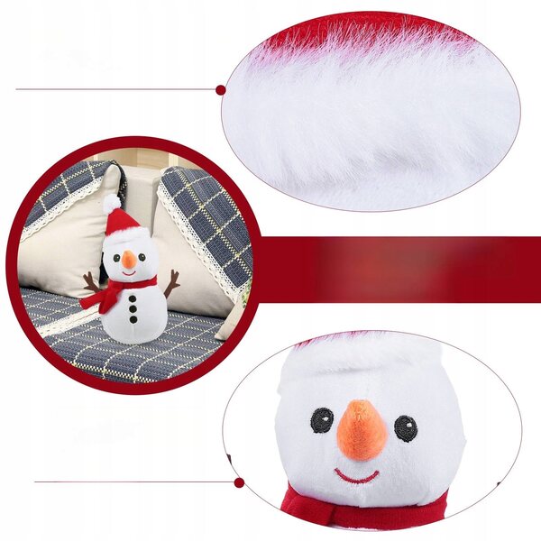 Pupazzo di Neve Plush Bianco Morbido - Giocattolo e Decorazione Natalizia