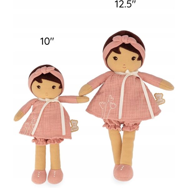 Bambola di Stoffa Amandine 32 cm con Vestito Rosa per Neonati e Bambini