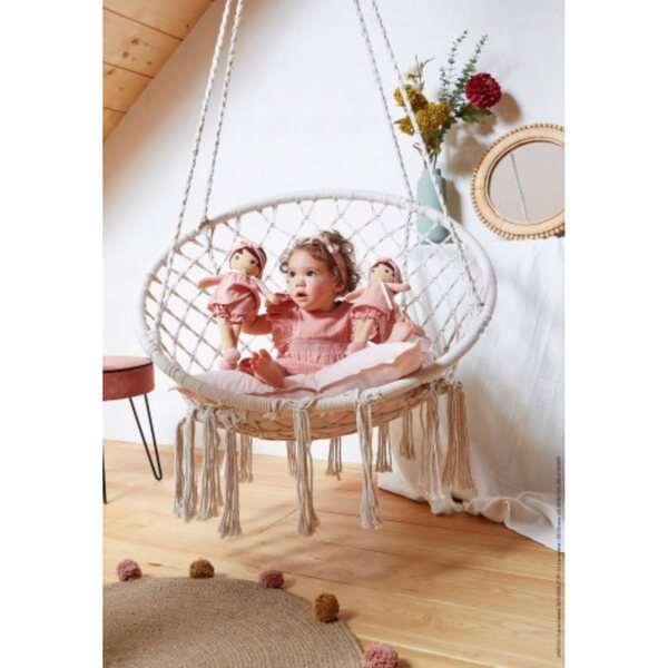 Bambola di Stoffa Amandine 32 cm con Vestito Rosa per Neonati e Bambini