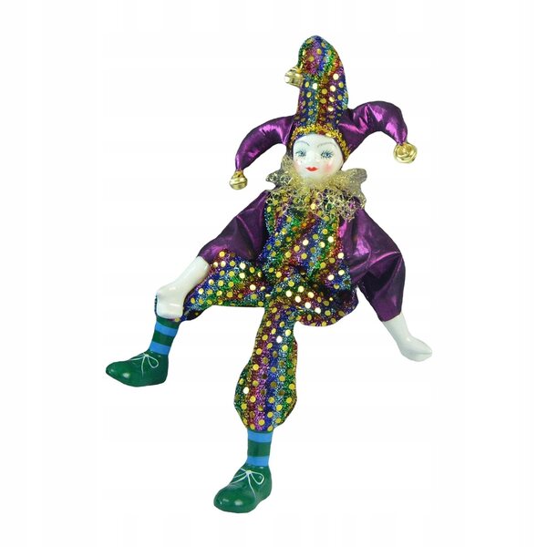 Bambola Porcellana Clown 38cm Vintage Fatto a Mano Decorazione Halloween