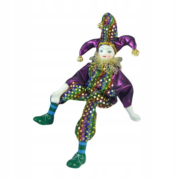 Bambola Porcellana Clown 38cm Vintage Fatto a Mano Decorazione Halloween