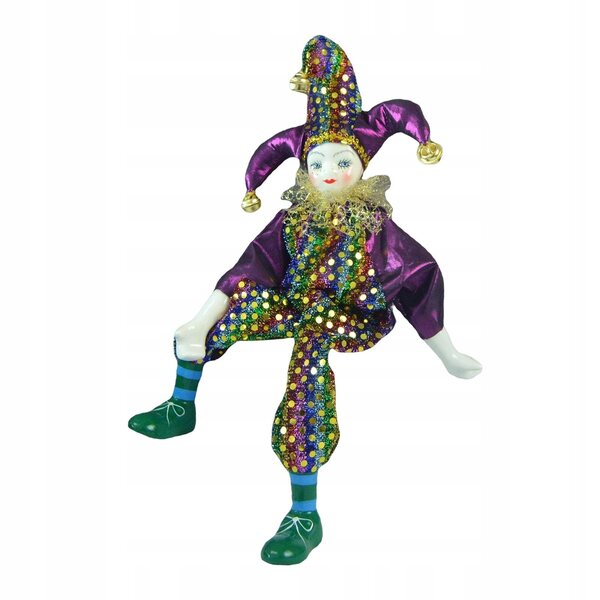 Bambola Porcellana Clown 38cm Vintage Fatto a Mano Decorazione Halloween