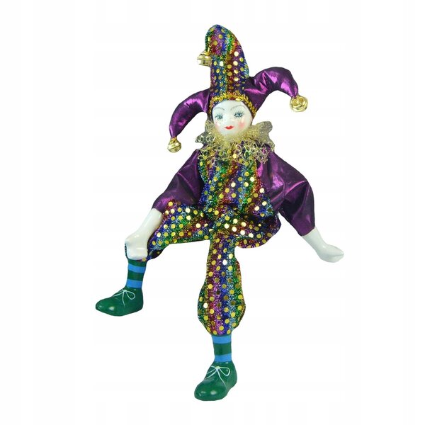 Bambola Porcellana Clown 38cm Vintage Fatto a Mano Decorazione Halloween