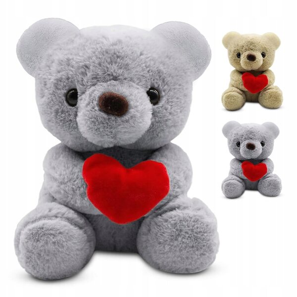 Fouvin Teddybär mit Herz 23 cm, perfektes Geschenk für Kinder ab 3 Jahren