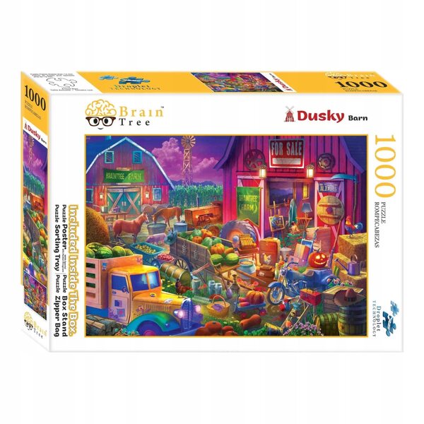 Brain Tree Puzzle 1000 Teile Twilight in the Backyard mit hochwertigem Druck und Zubehör