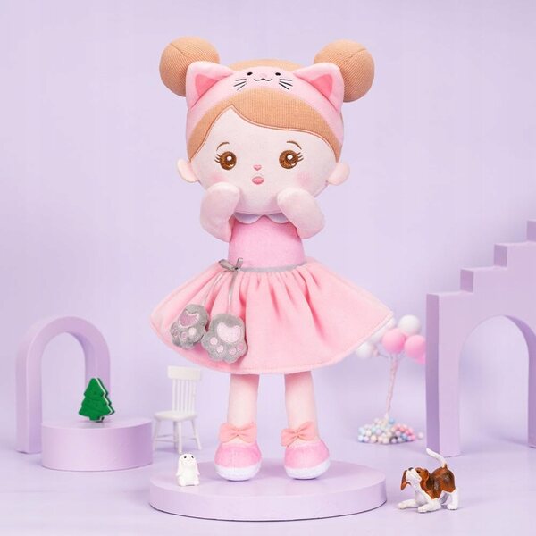 Bambola Morbida per Neonati con Gattino 32 cm - Giocattolo Morbido per Bambini 3+