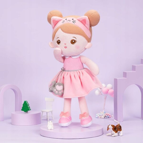 Bambola Morbida per Neonati con Gattino 32 cm - Giocattolo Morbido per Bambini 3+