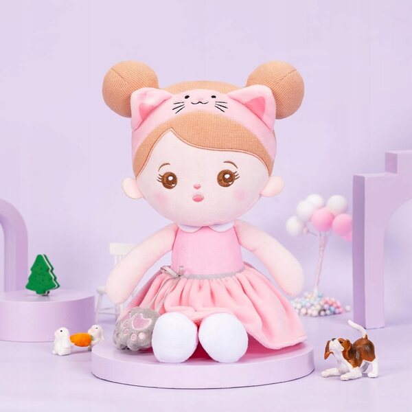Bambola Morbida per Neonati con Gattino 32 cm - Giocattolo Morbido per Bambini 3+