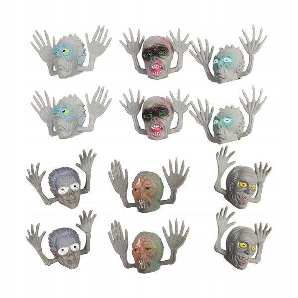 12 Halloween-Fingerpuppen für Kinder, Rollenspielspielzeug aus strapazierfähigem PVC