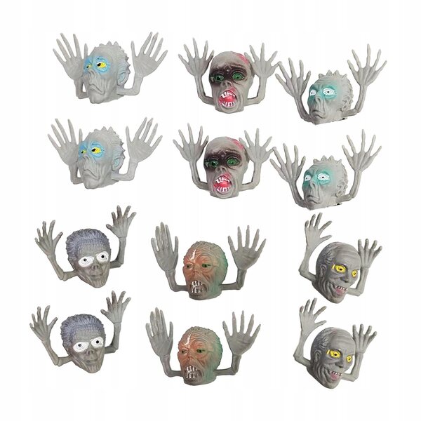 12 Halloween-Fingerpuppen für Kinder, Rollenspielspielzeug aus strapazierfähigem PVC