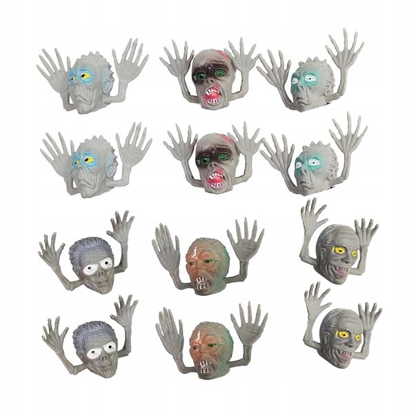 12 Halloween-Fingerpuppen für Kinder, Rollenspielspielzeug aus strapazierfähigem PVC