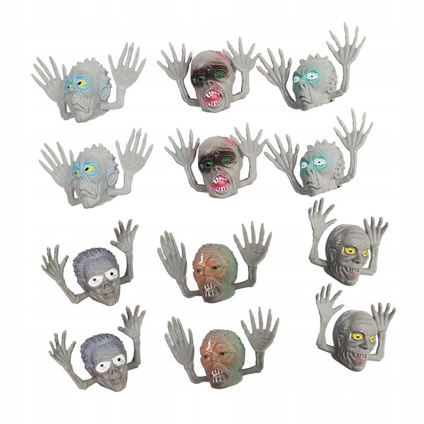 12 Halloween-Fingerpuppen für Kinder, Rollenspielspielzeug aus strapazierfähigem PVC
