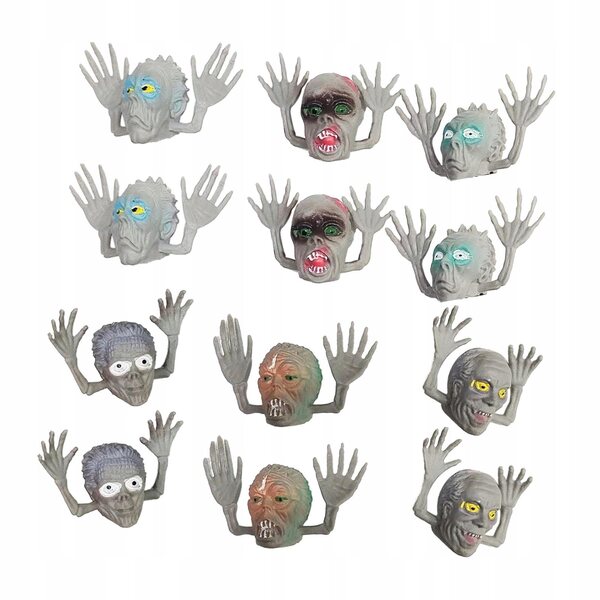 12 Halloween-Fingerpuppen für Kinder, Rollenspielspielzeug aus strapazierfähigem PVC