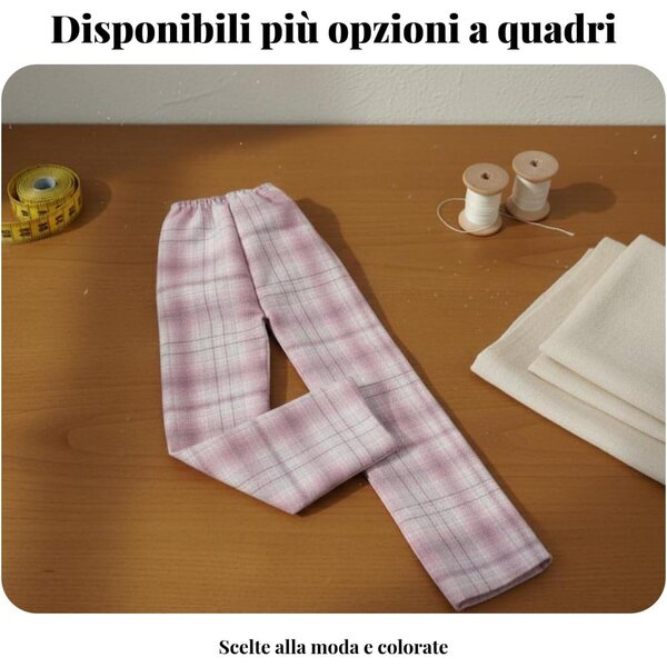 Pantaloni unisex per bambole BJD 45 cm in stile scozzese - Predolo