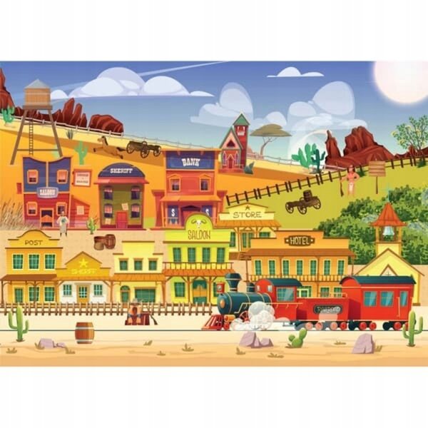 Brain Tree Western Train Puzzle 1000 Teile, Maße 70x50 cm
