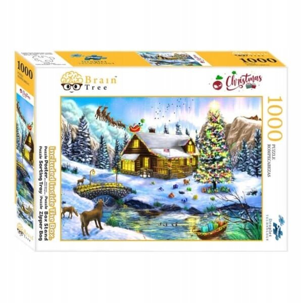 Brain Tree Puzzle Weihnachtsszenarien 1000 Teile mit mattem Finish und Zubehör
