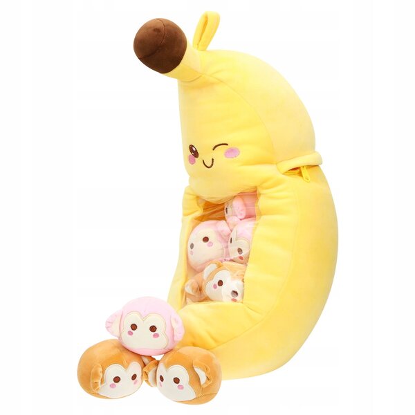 Morbidissima Peluche a Forma di Banana Gialla per Bambini 60x21 cm