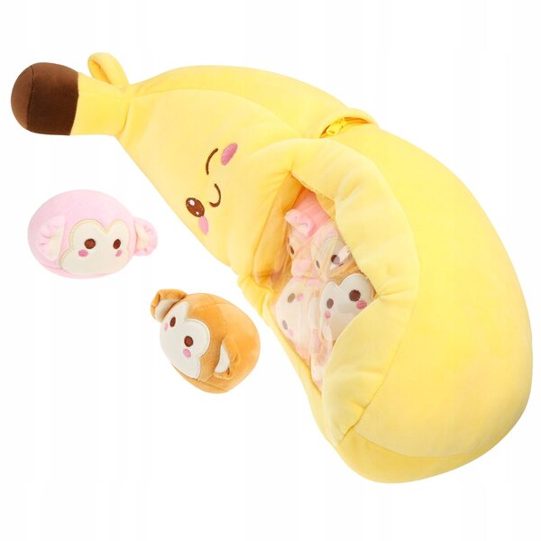 Morbidissima Peluche a Forma di Banana Gialla per Bambini 60x21 cm