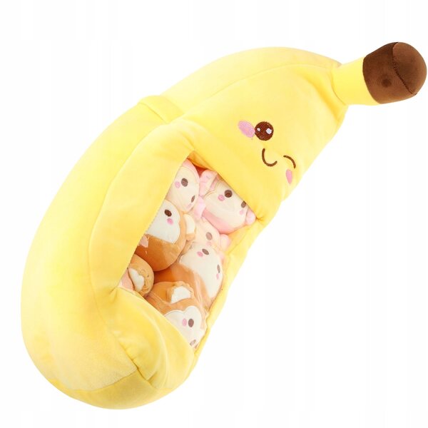 Morbidissima Peluche a Forma di Banana Gialla per Bambini 60x21 cm