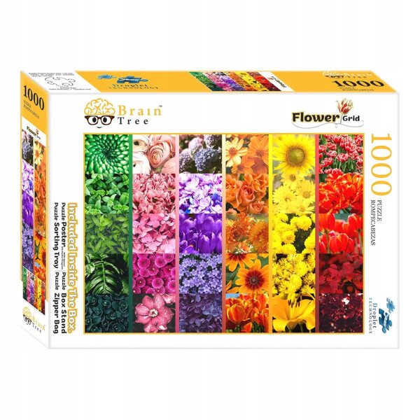Brain Tree Puzzle 1000 Teile mit Blumenmotiven und langlebiger, matter Oberfläche