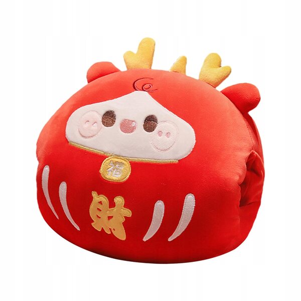 Cuscino in peluche a forma di drago - Decorazione Capodanno cinese 35x35 cm