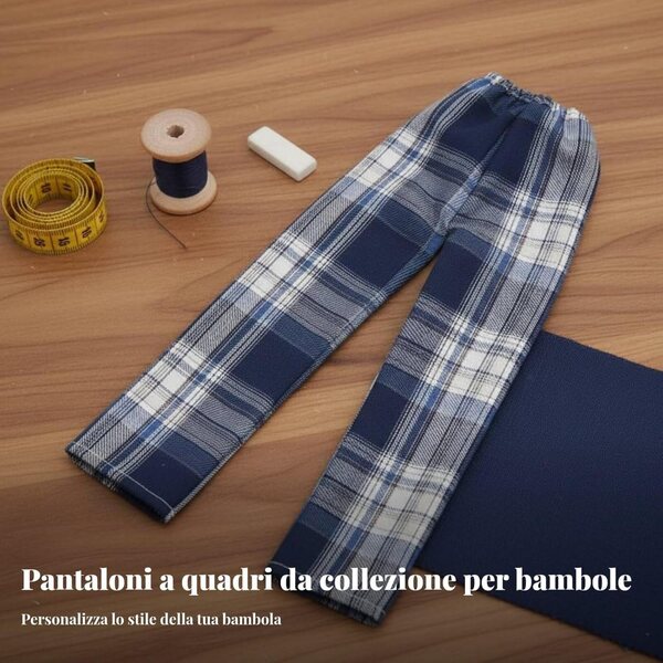 Pantaloni Scozzesi Unisex per Bambole BJD 1/3 1/4 1/6 - Stile Casual e Realistico