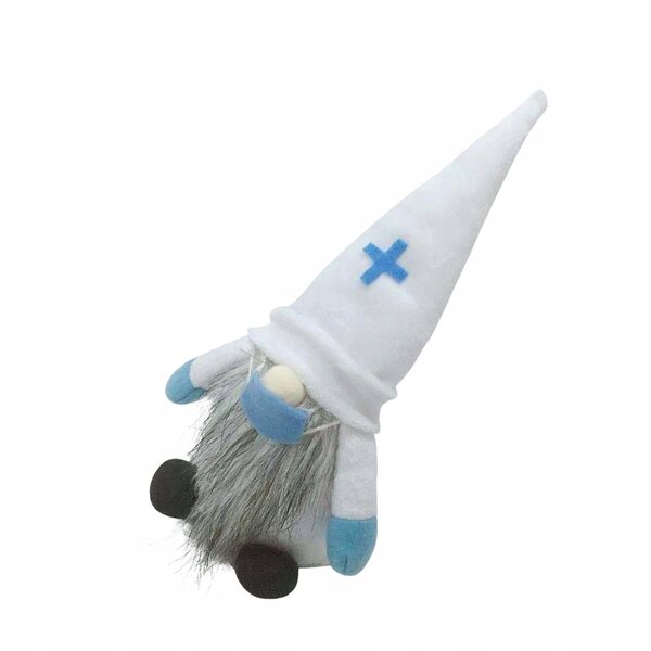 Decorazione Gnom dottore in tessuto blu per casa e bambini