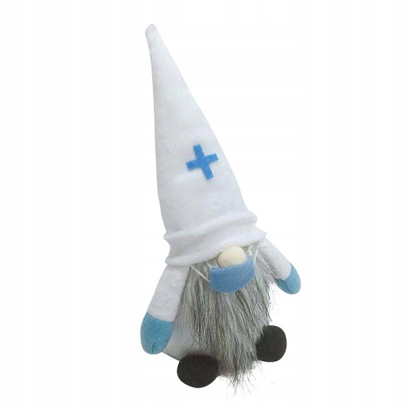 Decorazione Gnom dottore in tessuto blu per casa e bambini