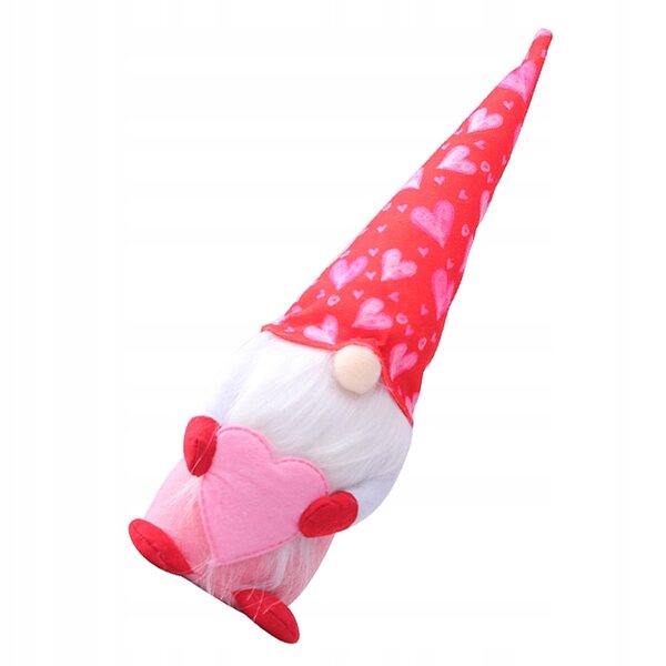 Gnomo di peluche con motivo a cuore: una romantica decorazione per San Valentino