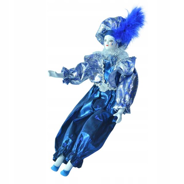Clownpuppe aus Porzellan, 45 cm, elegante Dekoration für Zuhause und Halloween