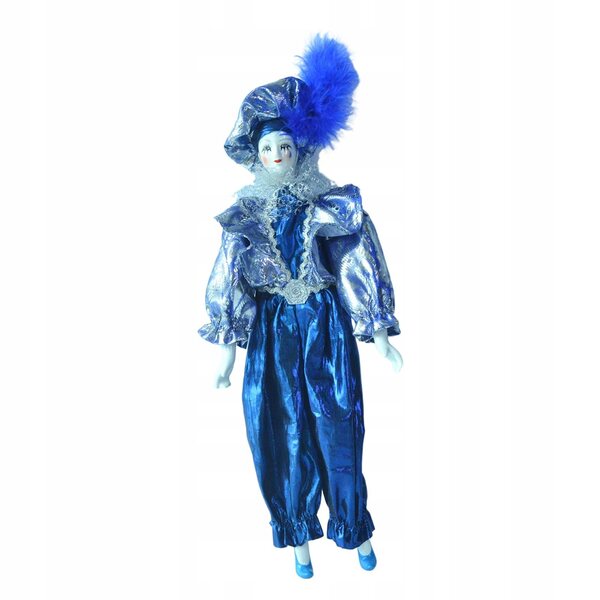 Clownpuppe aus Porzellan, 45 cm, elegante Dekoration für Zuhause und Halloween