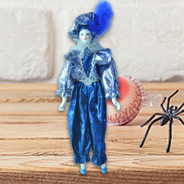 Clownpuppe aus Porzellan, 45 cm, elegante Dekoration für Zuhause und Halloween