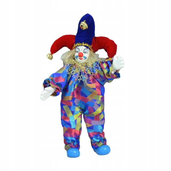 Figurina Clown Porcellana 25 cm Decorazione Halloween Tavolo Gioco