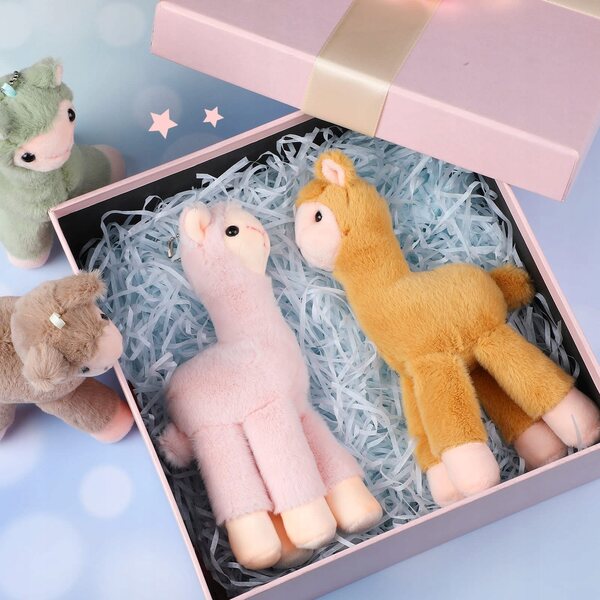 ZOMIBOO Set 6 Mini Alpacchi di Peluche 20cm per Bambini Decorazione Regalo