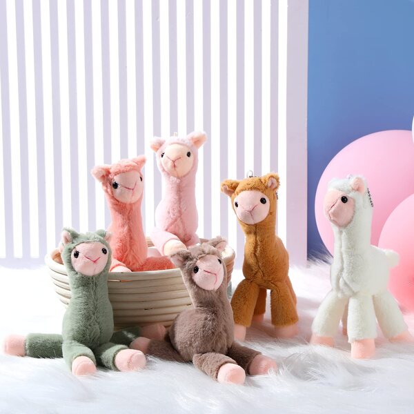 ZOMIBOO Set 6 Mini Alpacchi di Peluche 20cm per Bambini Decorazione Regalo