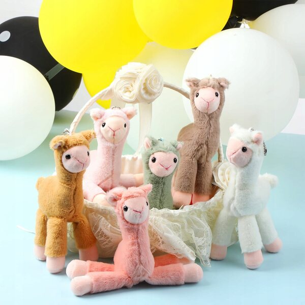 ZOMIBOO Set 6 Mini Alpacchi di Peluche 20cm per Bambini Decorazione Regalo
