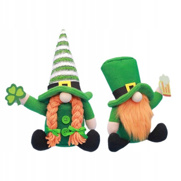 Fabric Gnome Decorations for St. Patrick's Day 2 Pieces - Perfect for the Home