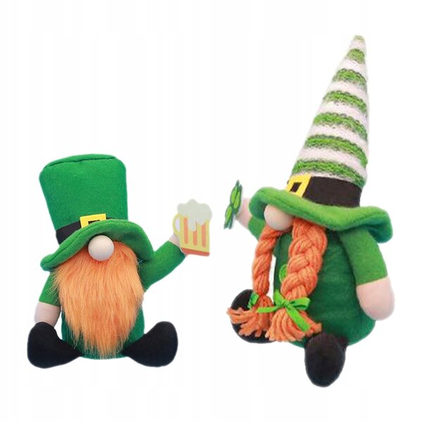 Fabric Gnome Decorations for St. Patrick's Day 2 Pieces - Perfect for the Home