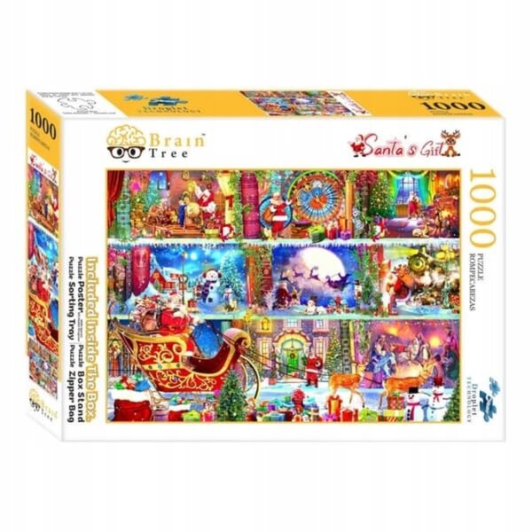 Brain Tree Puzzle 1000 Teile – Weihnachtsbild mit einzigartigen Details und mattem Finish