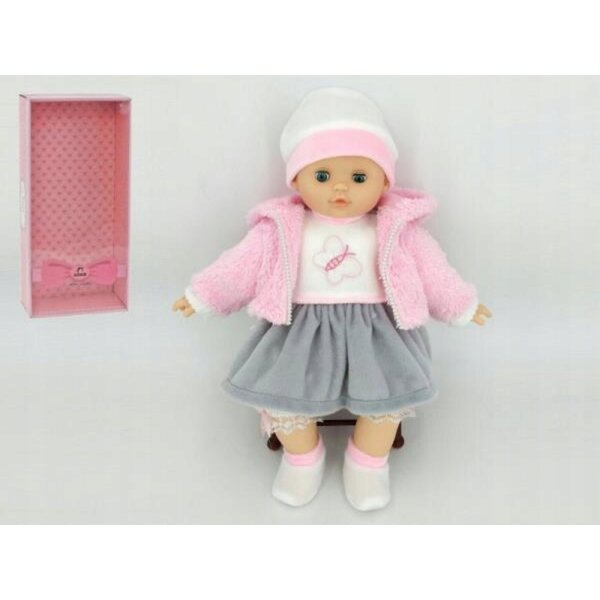 40 cm große Puppenpuppe mit polnischen Geräuschen, gekleidet in Kleid und Hut