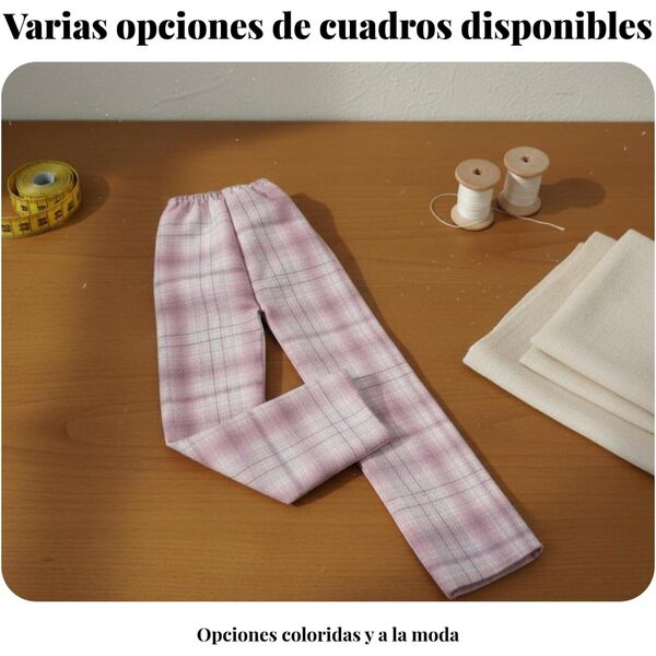 Predolo Pantaloni Scozzesi Casual Unisex per Bambole BJD 60cm Taglie Multiple