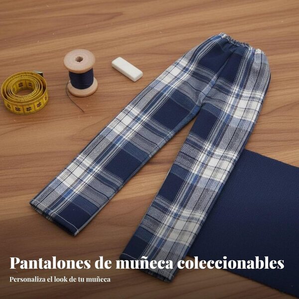 Predolo Pantaloni Scozzesi Casual Unisex per Bambole BJD 60cm Taglie Multiple