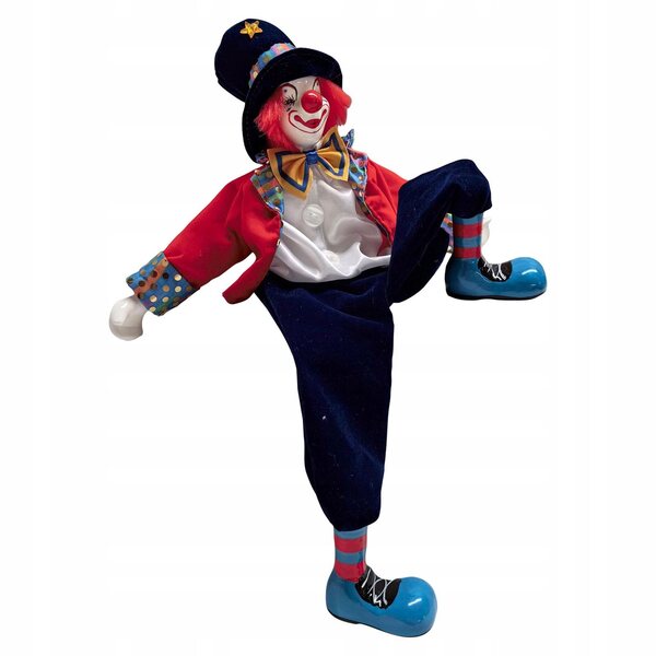 Dekorative Clownfigur 43 cm für Halloween und Wohndekoration