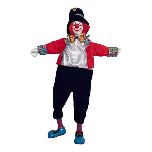 Dekorative Clownfigur 43 cm für Halloween und Wohndekoration