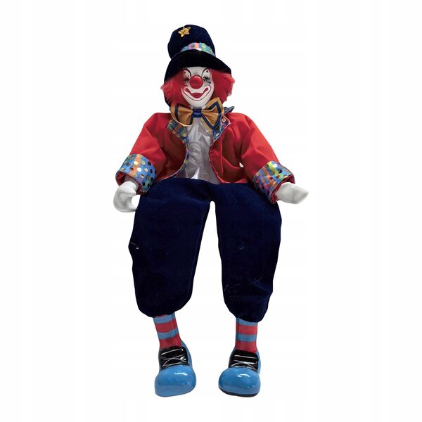 Dekorative Clownfigur 43 cm für Halloween und Wohndekoration