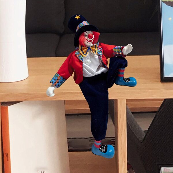 Dekorative Clownfigur 43 cm für Halloween und Wohndekoration