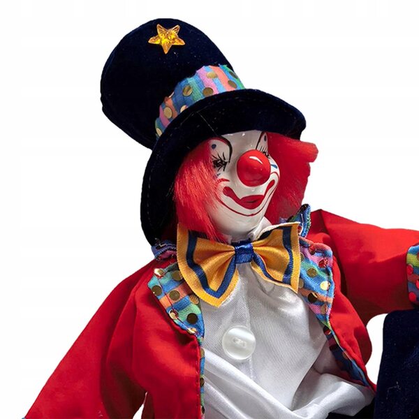 Dekorative Clownfigur 43 cm für Halloween und Wohndekoration