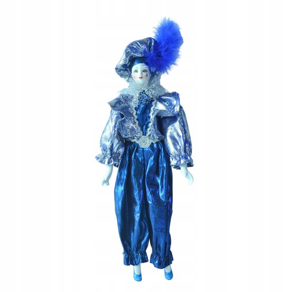 Porzellan-Clownpuppe 45 cm – Elegante Dekoration für Halloween und Sammlung