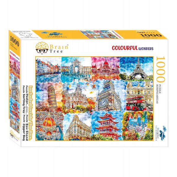 Brain Tree Puzzle Zabytki w kolorach 1000 elementów