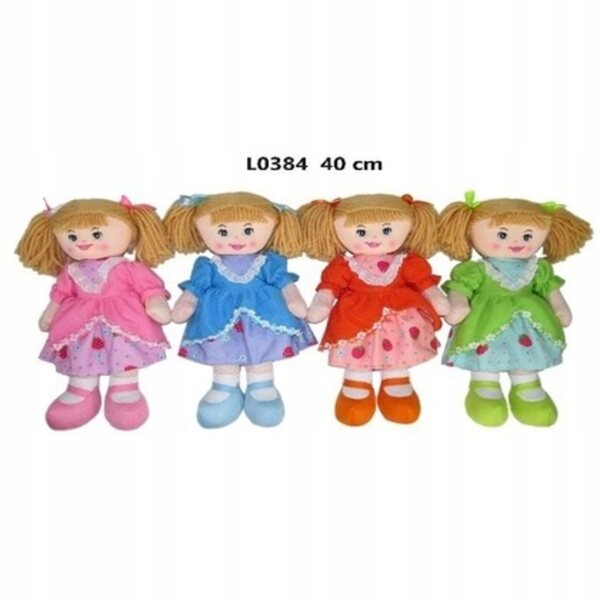 40 cm große Sonntags-Stoffpuppe mit buntem Kleid, für Kinder ab 3 Jahren